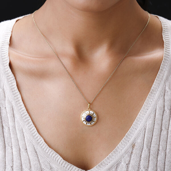 Lapislazuli Anh&auml;nger 925 Silber vergoldet ca. 2,27 ct image number 2