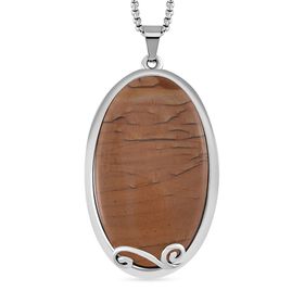 Bild Jasper Halskette ca. 60 cm Reiner Edelstahl ca. 60,80 ct