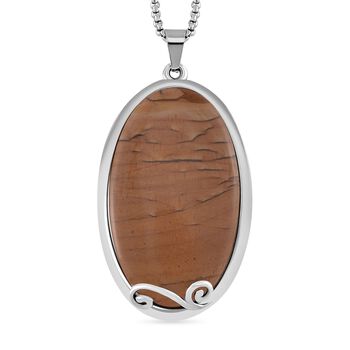 Bild Jasper Halskette ca. 60 cm Reiner Edelstahl ca. 60,80 ct