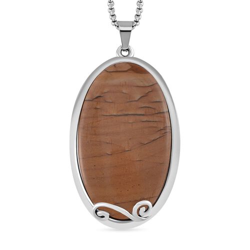 Bild Jasper Halskette ca. 60 cm Reiner Edelstahl ca. 60,80 ct image number 0