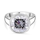 Moissanit Ring, 925 Silber rhodiniert, (Größe 18.00) ca. 7.24 ct