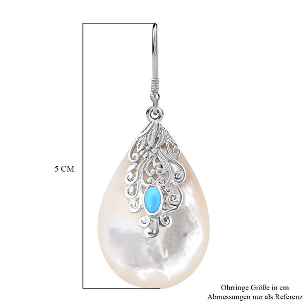 Royal Bali Kollektion - Sleeping Beauty Türkis und Perlmutt Ohrringe image number 4