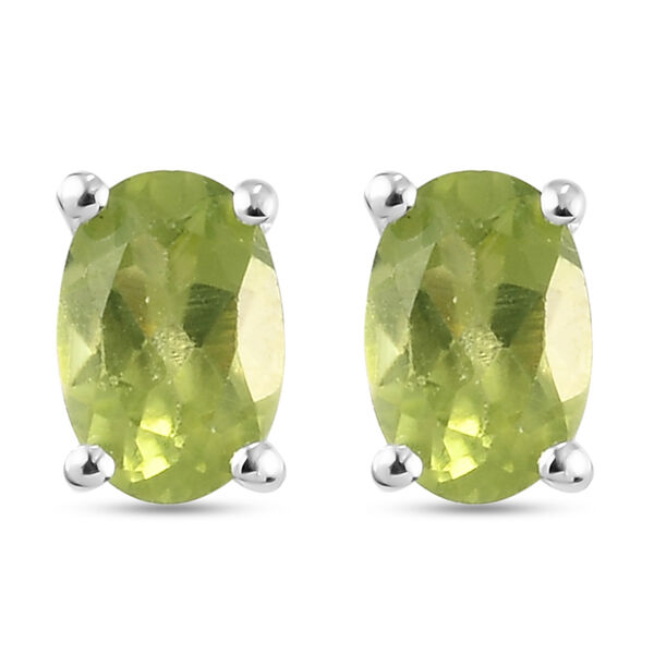 2er- Set, natürliche Peridot-Ohrstecker und Anhänger, 925 Silber ca. 1,94 ct image number 5