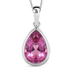 Rosa mystischer Topas Anhänger mit Kette, 925 Silber platiniert ca. 3.83 ct