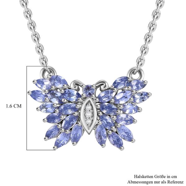 Tansanit und Zirkon Halskette, 45 cm - 2,22 ct. image number 6