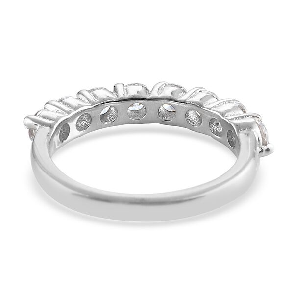 LUSTRO STELLA Hergestellt mit ZIRKONIA Half Eternity Ring 925 Silber Platin-Überzug image number 3
