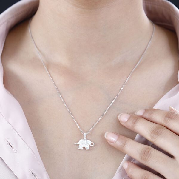 Wei&szlig;er Diamant Anh&auml;nger 925 Silber ca. image number 3