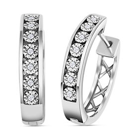 Wei&szlig;er Diamant P3 Ohrringe 925 Silber platiniert ca. 0,06 ct.