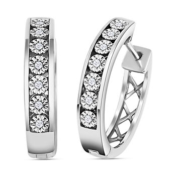 Wei&szlig;er Diamant P3 Ohrringe 925 Silber platiniert ca. 0,06 ct.