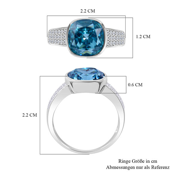LUSTRO STELLA blauer und weißer Zirkonia-Ring - 9,03 ct. image number 4