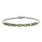 Natürliches Peridot Armband, ca. 19 cm, Edelstahl, ca. 3.09 ct