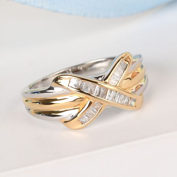 Diamant Ring 925 Silber zweifarbige &Uuml;berzug image number 2