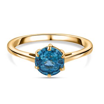 AAA Ratnakiri Blauer Zirkon Ring, 375 Gold (Gr&ouml;&szlig;e 21.00) ca. 2.24 ct