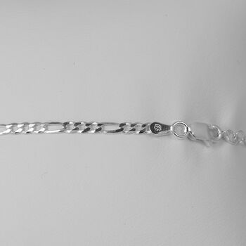 Italienisches Figaro-Armband ca. 18 cm + 2.5 cm Extender, 925 Silber Armband ca. 2,40g