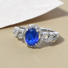 AAA tansanischer, blauer Spinell und weißer Zirkon-Ring, 925 Silber platiniert  ca. 1,91 ct image number 1