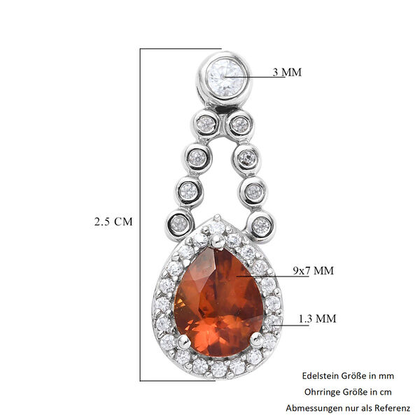 Madira Citrin und Zirkon Ohrh&auml;nger 925 Silber platiniert ca. 3,36 ct&nbsp; image number 5