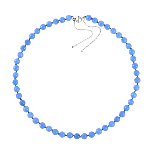 Blaue Jade Halskette ca. 45 cm 925 Silber rhodiniert ca. 213.95 ct image number 0