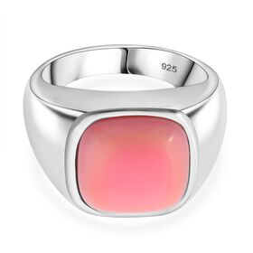 AAA Natürlicher Rosa Königsmuschel Perle Ring 925 Silber rhodiniert (Größe 18.00)