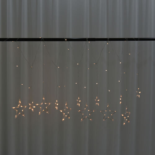126 LED Vorhang warmweiße Lichterkette - Stern, 3xAA (nicht inkl.), Größe 350x85 cm image number 0