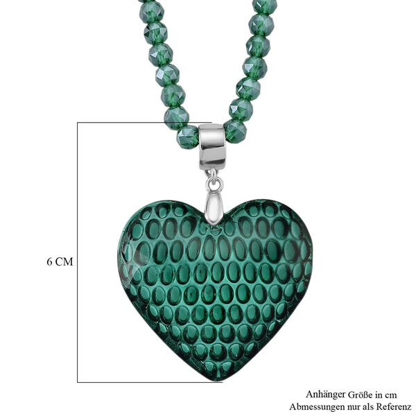 2er Set - Gr&uuml;ner Herz Anh&auml;nger und beads Halskette mit  Varioclip-Verschluss, ca. 50 cm image number 7