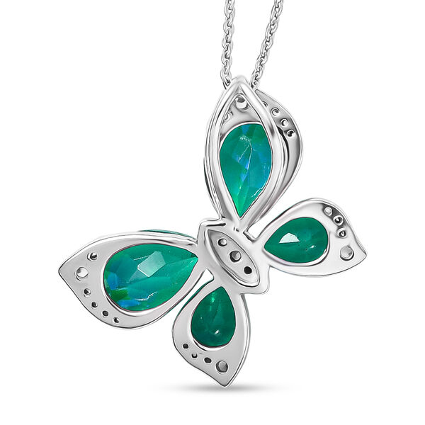 D'Joy Pfau Triplett Quarz und Zirkon Anh&auml;nger mit 50cm Kette - 6,11 ct. image number 4