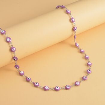 Edelstahl Halskette, ca. 50 cm, emailliert ca. 15,00g