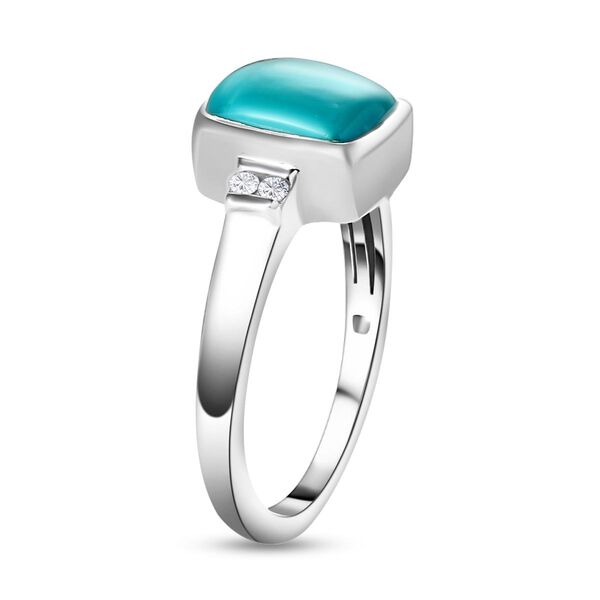 Sierra Nevada Türkis und Zirkon Ring, 925 Silber platiniert, 2,20 ct. image number 5