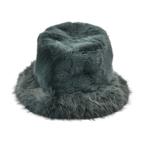 Damen Winterschal- und Hut-Set (2er-Pack) aus Kunstfell, Schwarzgr&uuml;n image number 3