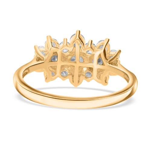 LUXURIANT DIAMOND- SGL zertifizierter VS-EF Labor Diamant Ring, 925 Silber 750 Gelbgold Vermeil - 1 ct. image number 6