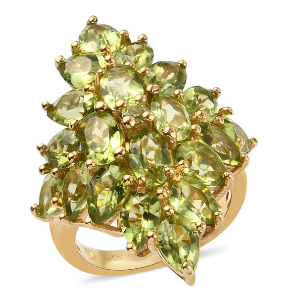 Natürlicher Peridot-Ring, 925 Silber vergoldet  ca. 9,49 ct image number 4