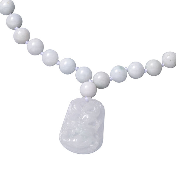 Weiße Jade Halskette 45 cm 925 Silber rhodiniert ca. 413,50 ct image number 3