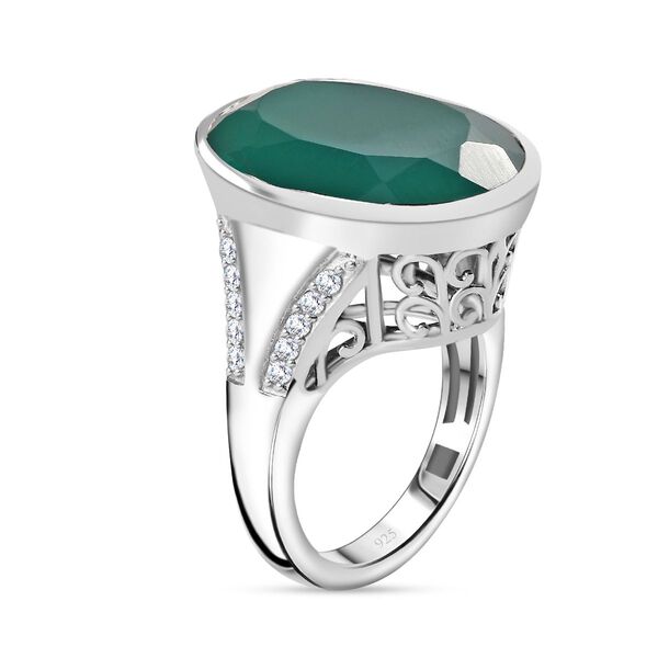 Verde Onyx und Zirkon Ring - 14,78 ct. image number 5