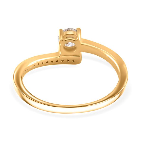 Moissanit Ring, 925 Silber 750 Gelbgold Vermeil - 0,39 ct. image number 4