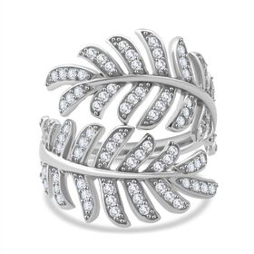 Lustro Stella Weißer Zirkonia Ring 925 Silber rhodiniert (Größe 21.00)