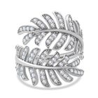 Lustro Stella Weißer Zirkonia Ring 925 Silber rhodiniert (Größe 21.00)