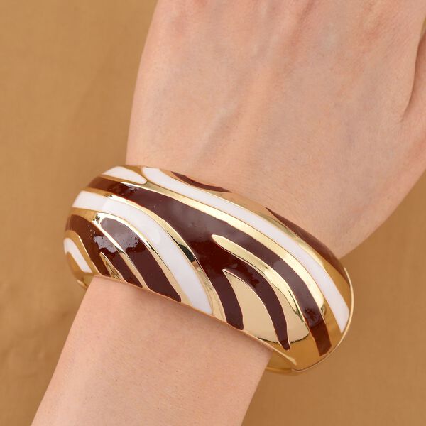 Emaille-Armreif im Wellen-Design, ca. 18 cm, Bordeaux image number 2