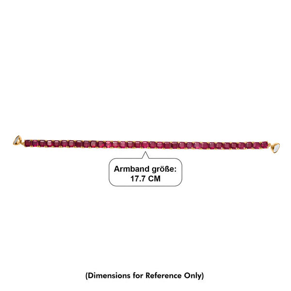 D'Joy Afrikanischer Rubin (Fissure gef&uuml;llt) Armband ca. 19 cm 925 Silber 750 Gelbgold Vermeil ca. 29,57 ct. image number 4