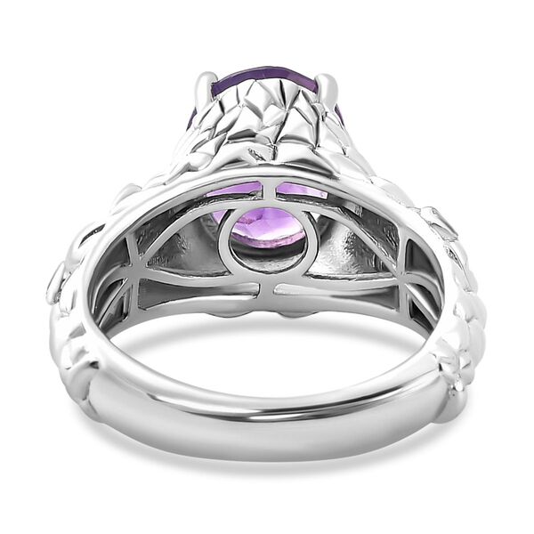 Afrikanischer Amethyst, Wei&szlig;er Zirkon Ring Messing (Gr&ouml;&szlig;e 21.00) ca. 2,84 ct image number 5