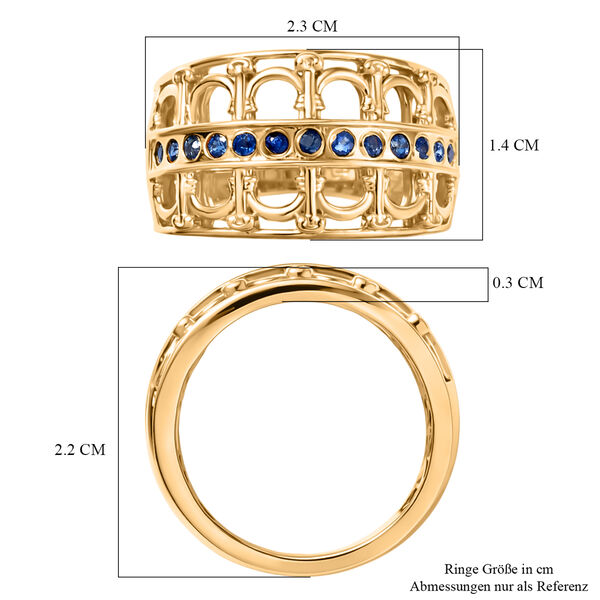 GP Royal Art D&eacute;co Kollektion- Kanchanaburi blauer Saphir Ring und halbe Creolen image number 8