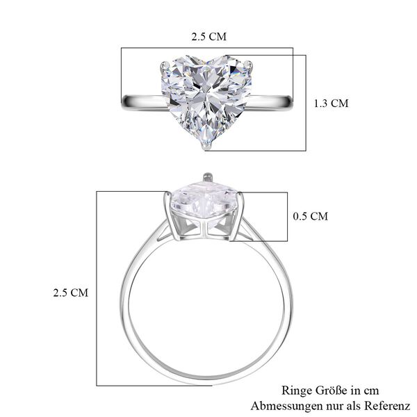 Herz-Zirkonia-Ring - 5,65 Karat. image number 6