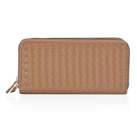 Elegantes Brieftasche in dunklem Apricot mit RFID-Schutz und Prägemuster
