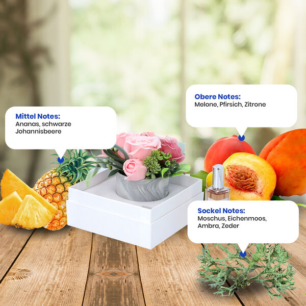 The 5th Season - K&uuml;nstlicher Blumenstrau&szlig; mit rosa Rosen und Raumspray in Geschenkbox, Rosa image number 4