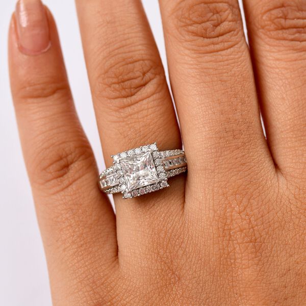 D’joy Moissanit Ring 925 Silber rhodiniert (Größe 17.00) ca. 2,57 ct image number 3