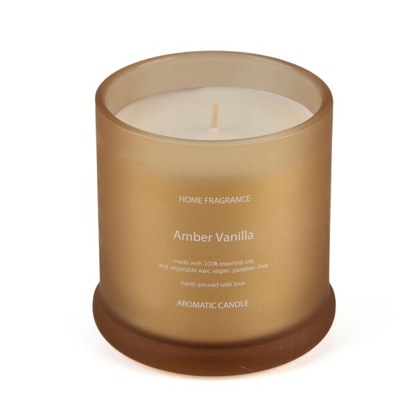 LIVMORE Home Fragrance Kollektion, Duftkerze im Farbglas, Ambra Vanille, 370 g Sojawachs, 55 Std., 10,2 x 10,2 x 13 cm image number 5