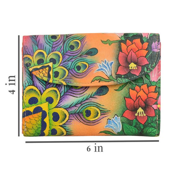 SUKRITI - Geldb&ouml;rse aus Echtleder mit Blumenmuster, Gelb image number 7