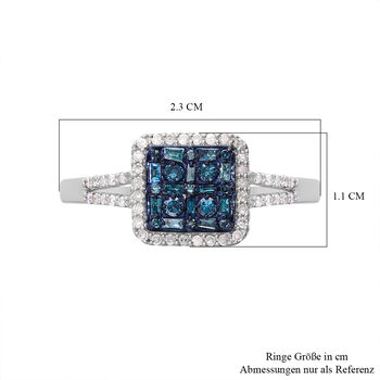 Blauer und wei&szlig;er Diamant-Ring - 0,50 ct.