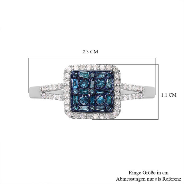 Blauer und weißer Diamant-Ring - 0,50 ct. image number 2