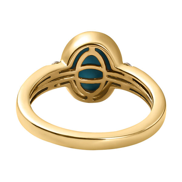 Amerikanischer, natürlicher Sleeping Beauty Türkis und Zirkon-Ring - 1,84 ct. image number 6