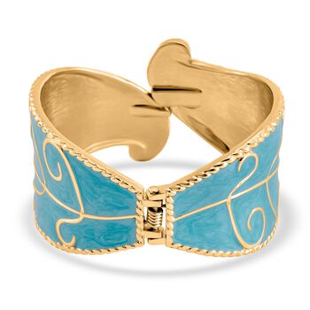 Wei&szlig;er Kristall Armreif ca. 18 cm Legierung emailliert