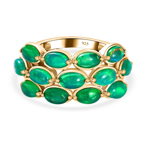 AA gr&uuml;ner &auml;thiopischer Welo Opal-Ring - 1,70 ct.